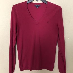 Women’s Tommy Hilfiger V-Neck Logo Sweater